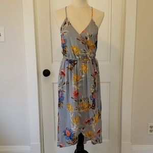 Lucky Brand Floral Tie Waist Midi Dress